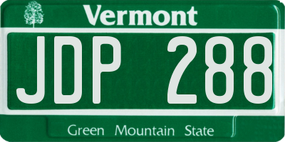 VT license plate JDP288