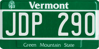 VT license plate JDP290
