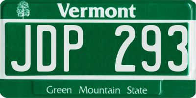 VT license plate JDP293