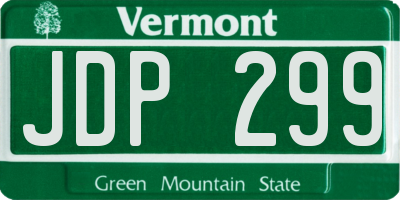 VT license plate JDP299
