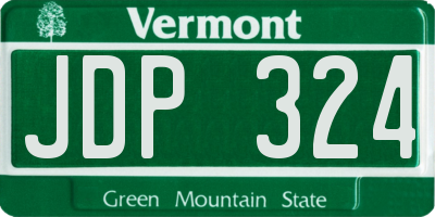 VT license plate JDP324