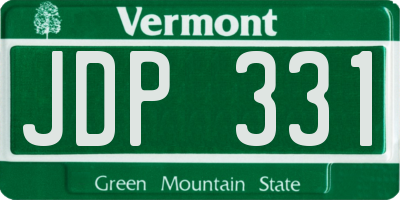 VT license plate JDP331