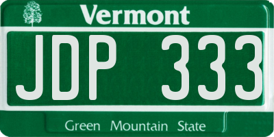 VT license plate JDP333
