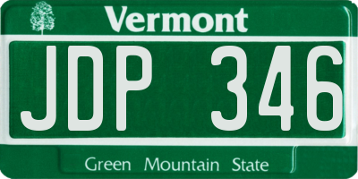 VT license plate JDP346