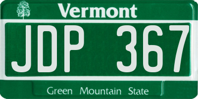 VT license plate JDP367