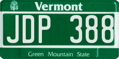 VT license plate JDP388