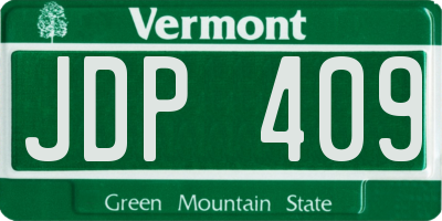 VT license plate JDP409