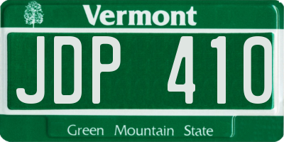 VT license plate JDP410