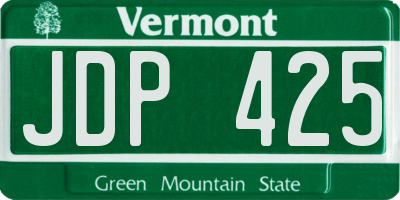VT license plate JDP425