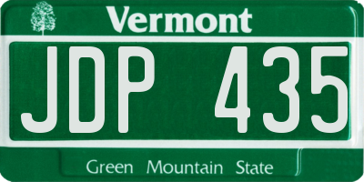 VT license plate JDP435