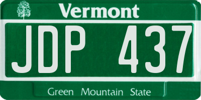 VT license plate JDP437