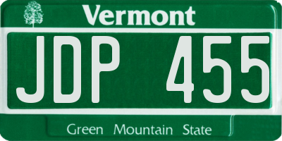 VT license plate JDP455