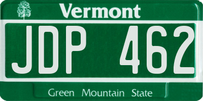 VT license plate JDP462