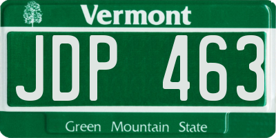 VT license plate JDP463