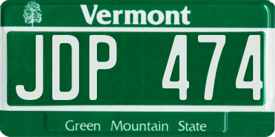 VT license plate JDP474