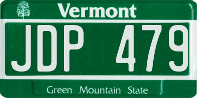 VT license plate JDP479