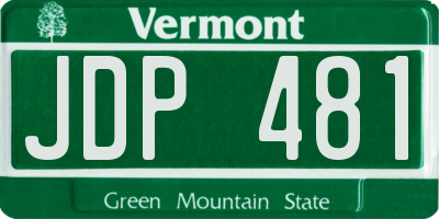 VT license plate JDP481