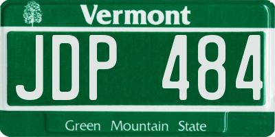 VT license plate JDP484