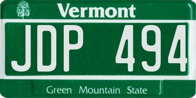 VT license plate JDP494