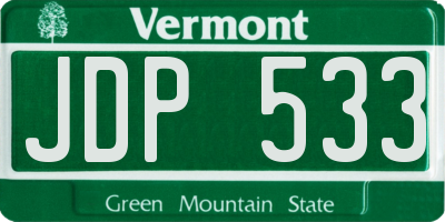 VT license plate JDP533