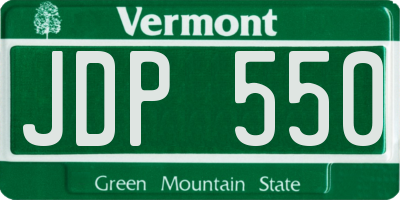 VT license plate JDP550