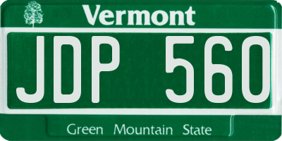 VT license plate JDP560