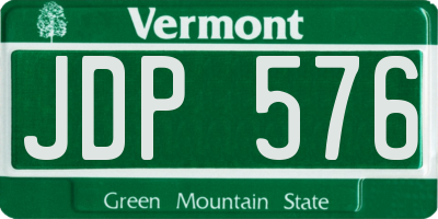 VT license plate JDP576