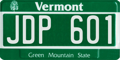 VT license plate JDP601