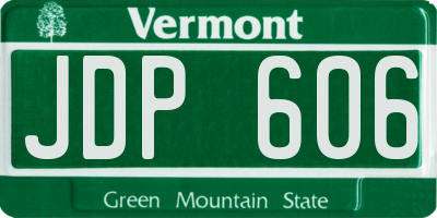 VT license plate JDP606