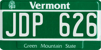 VT license plate JDP626