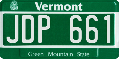VT license plate JDP661