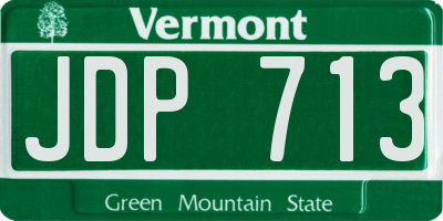 VT license plate JDP713