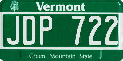 VT license plate JDP722