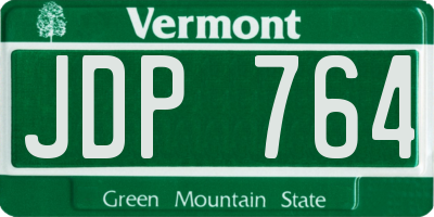 VT license plate JDP764