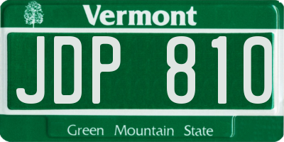 VT license plate JDP810
