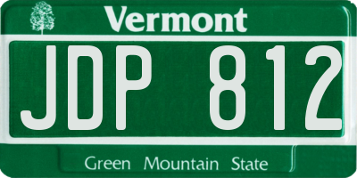 VT license plate JDP812