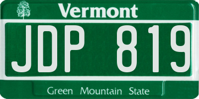 VT license plate JDP819