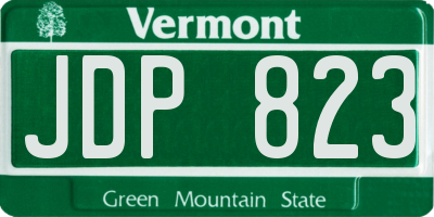 VT license plate JDP823