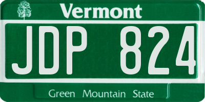VT license plate JDP824