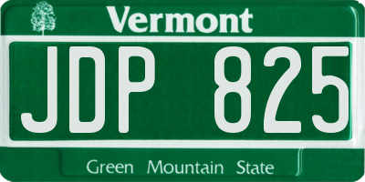 VT license plate JDP825