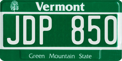 VT license plate JDP850