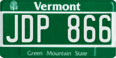 VT license plate JDP866