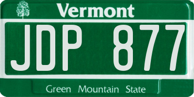 VT license plate JDP877