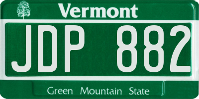 VT license plate JDP882