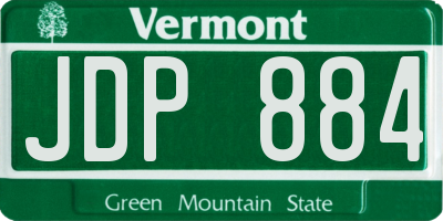 VT license plate JDP884
