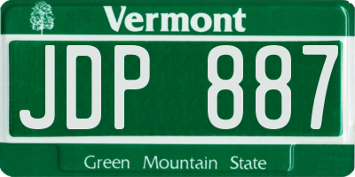 VT license plate JDP887