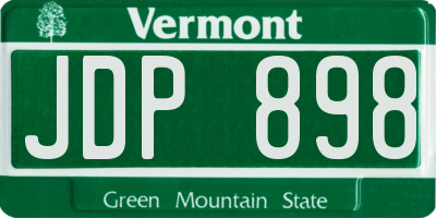 VT license plate JDP898