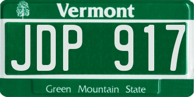VT license plate JDP917