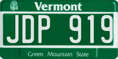 VT license plate JDP919