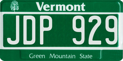 VT license plate JDP929